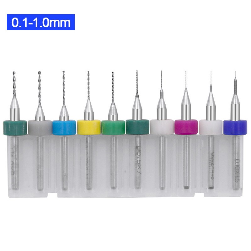10pcs/Set 0.1mm-1.2mm Hard Alloy PCB Print Circuit Board Carbide Micro Drill Bit