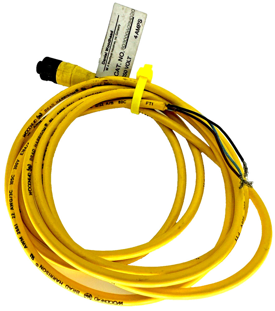 Woodhead 803000A09M020 Cordset, 5 Pin Female, 250V 4 Amp, new (PP)