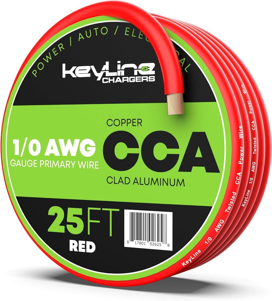 1/0 Gauge Wire – 25ft Red | Amp Wire, Battery AWG Red, red