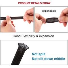 5M Cord Protector Wire Loom Tubing Cable Sleeve Sleeving for Computer Electrical