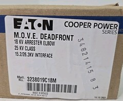 Eaton M.O.V.E Deadfront – 3238019C18M – 18KV Arrester Elbow 25KV Class – NEW