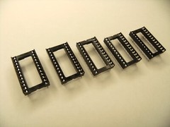 5x Pack Lot DIP24 Wide DIP IC Sockets 24 Pins 2 Rows 12 Pins Each Sides Circuit