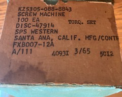 SPS WESTERN MACHINE SCREW ( LOT OF 195 PC) KZ5305-088-8843 SCREW MACHINE