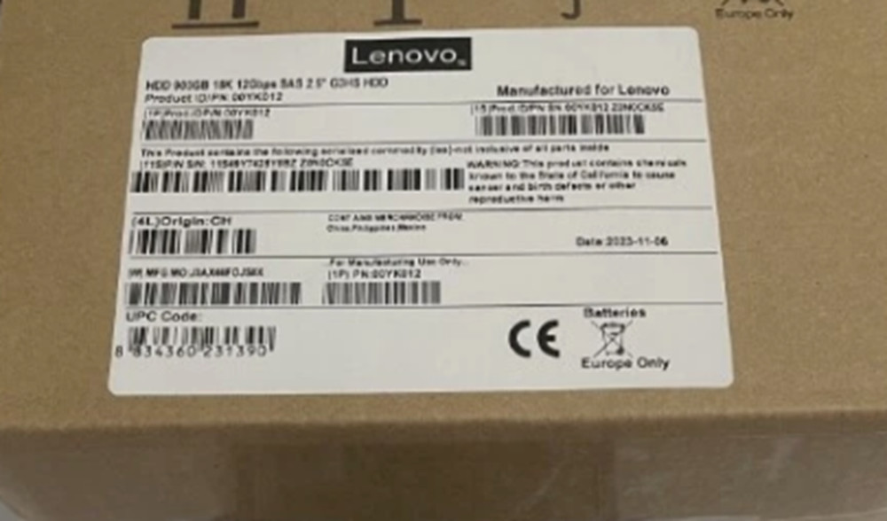 Brand New 00YK012 7XB7A00023 Lenovo 2.5 ” 900GB 15K SAS 12G HDD HARD DRIVE