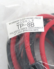 Workman TP-8B 14′ 2-Pin 8 AWG Polarized Quick Disconnect Bullet Lead CB Radio