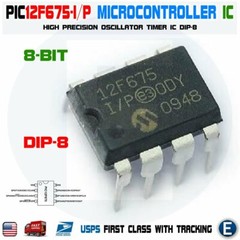 10pcs PIC12F675-I/P Microchip RISC Microcontroller PIC12F675 DIP-8 Flash-Based
