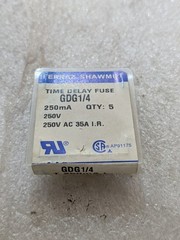 Ferraz Shawmut GDG1/4 250mA 250V Glass Fuse Time-Delay Pack of 8