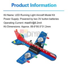 LED Flowing Light Aircraft Model Kit DIY Electronic Kit Circuit Toy Soldering