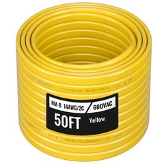 Uimoso 14AWG 2-Conductor Copper Cable, 50 ft Electrical Wire with Ground