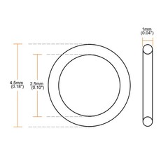 30pc Black Nitrile Butadiene Rubber NBR O-Ring 2.5mm Inner Dia 1mm Width