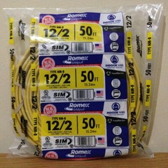 Southwire Romex SIMpull 50 Feet FT 12/2 NM-B NMB Indoor Wire Copper Cable Ground