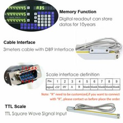2/3 Axis DRO Display Digital Readout 5µm Linear Glass Scale Kit for Mill Lathe