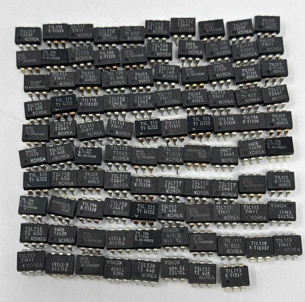 98 Pieces TIL113 TIL117 TIL113 +++ TI Transistor Output Optocouplers 6-Pin DIP