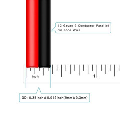 BNTECHGO 12 Gauge Flexible 2 Conductor Parallel Silicone Wire Red Black High Res