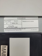 P1 Siemens 18 Circuit 125 Amp 120/240V 1 Phase Main Breaker Panel Interior