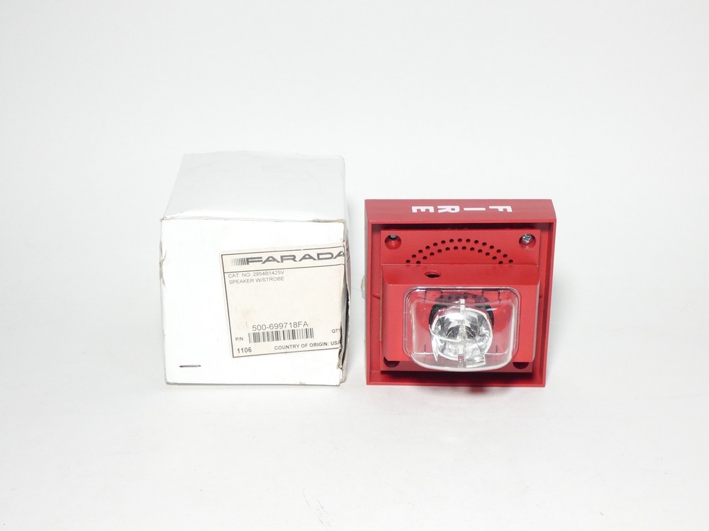 Faraday 2954B1425V 500-699718FA Red Wall Fire Alarm Speaker Strobe – NEW Surp…