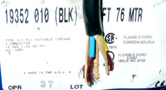 Belden Wire 19352 18/3C SJT PVC Portable Cordage Power Cord Cable Black 10ft USA