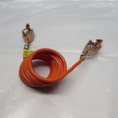 5 ft. Coiled Grounding Wire Assy w/75A End-to-End Copper Alligator Clips Clamps