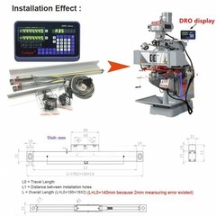 New TOAUTO Linear Scales 5um+DRO Digital Readout 2/3 Axis for Bridgeport Mill
