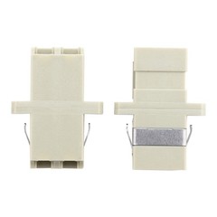 LC to LC Duplex Multimode Fiber Optic Adapter Coupler, 5 Pack in Beige