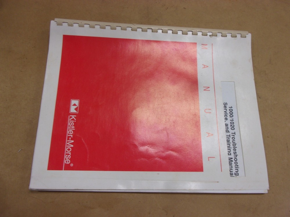 Kistler Morse 1020 Weight Indicator Troubleshooting Service Training Manual Book