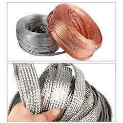 Flat Pure Copper/Tin plated Braid Cable Copper Braid Wire Ground Lead 2.5-120mm²