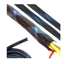 25 FT. 1 1/4″ Black Expandable Wire Cable Sleeving Sheathing Braided Loom Tubing