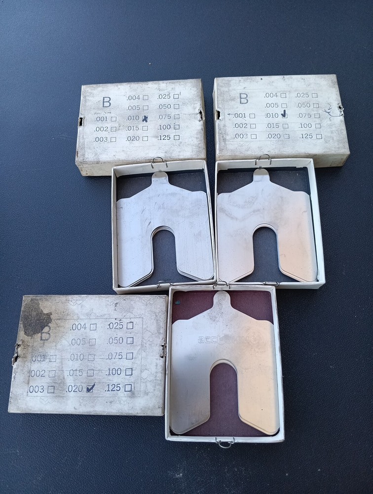 BOXES OF ACCUSHIM .010IN/ . 254 MM (38) SHIMS And 1 BOX OF (12) .020 IN SHIMS