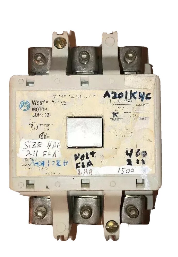 Cutler Hammer/Westinghouse A201K4C 110/120 VAC Coil Size 4DP 1500 LRA Contactor