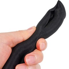 5FT Split Braided Cable Sleeve Self Wrap Wire Loom Cord Management Protector
