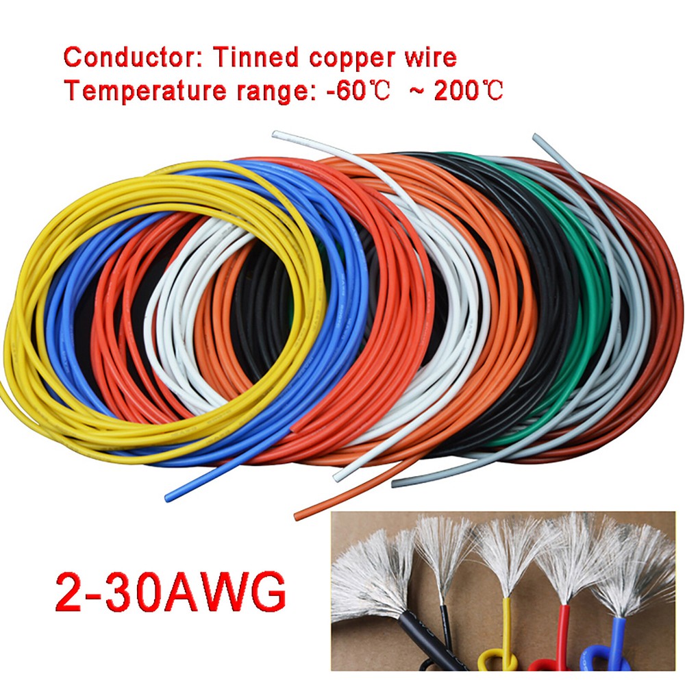 Flexible Silicone Cable Wire 2/4/7/8/10/11/12/13/14/15//16/17/18/20/22 – 30 AWG