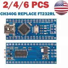 2/4/6PCS Nano V3.0 Mini USB ATmega328P-AU CH340 5V Board USB For Arduino US