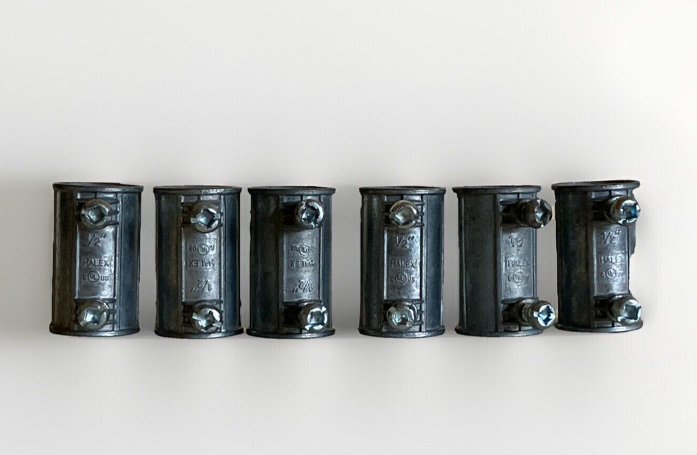 6 Count Halex 1/2″ EMT Set Screw Coupling Zinc (Model # 23220) FREE SHIP!