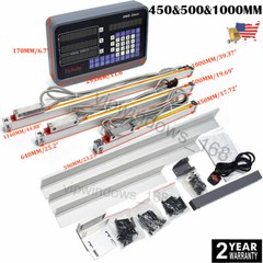 TOAUTO 3 Axis DRO Digital Readout 450+500+1000mm Linear Glass Scales Mill Lathe