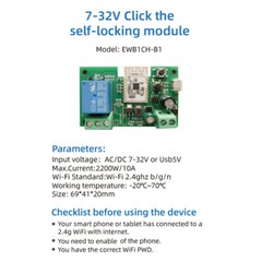 DC7-32V/AC85-250V 1/2/4Channel Smart WiFi Bluetooth Wireless Relay Switch Module