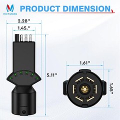 7 Way Blade & 4 Pin Trailer Light Circuit Tester w/LED Indicators Light Tester