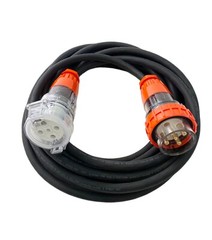 50 Amp 5m Extension Lead, 3 Phase, 5 pin, 415V 50A 5mt Cable 6mm² Rubber 3Ph