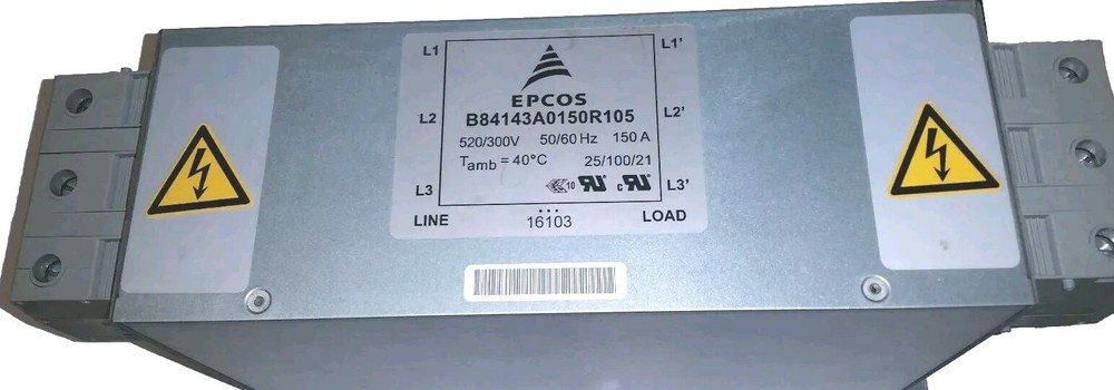 EPCOS: Manufacturer #: B84143A0150R105, 3-line EMC filter 520/300 VAC 150A