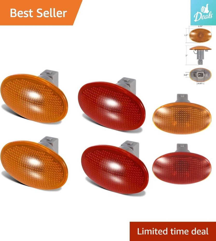 Dually Bed Fender Marker Light Set – 2 Amber & 2 Red LED Lights for F350/F450…