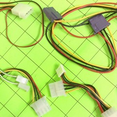 Misc Molex Fan Collectors Black Red White Green Yellow Power Cable Wire