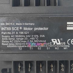 1 pc. New KRIWAN INT69 SCE DC24V Protection Module Motor Protector 31A 196 S21