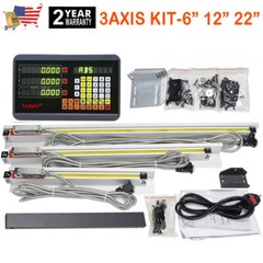 6″ 12″ 22″ Linear Scale 3Axis Digital Readout DRO Display for Mill Lathe, US