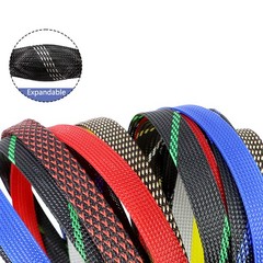 PET Expandable Braided Cable Tidy Sleeving Wire Harness Flexible Various Colours