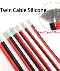 Twin Cable Silicone Flexible 8/10/12/14/16/18/20/24/26/28AWG Wire High Temp