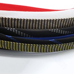 PET Nylon Braided Sleeve Tube 14 mm Width Audio Car Cable Wire Sleeving Sheath