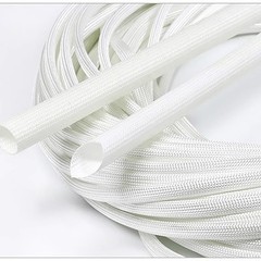 White Heat Resistant Sleeving Cable Wire HIGH TEMP Fiberglass Sleeve ID 1mm-50mm