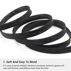 1-100mm Black TIGHT Braided PET Expandable Sleeving Cable Wire Sheath Mesh Tube