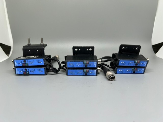 LOT OF 6 KEYENCE FS2-60 FIBER AMPLIFIER CABLE TYPE OPTIC SENSOR, 210-60100-00