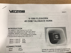 VALCOM TALKBACK FLEXHORN V-1090-BGE / BEIGE NIB*