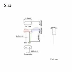 4.000-48.000MHz 49S Quartz Passive Crystal Oscillator Resonator ±20PPM DIP 2-Pin